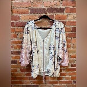 Maurice's Floral Velvet Kimono Jacket